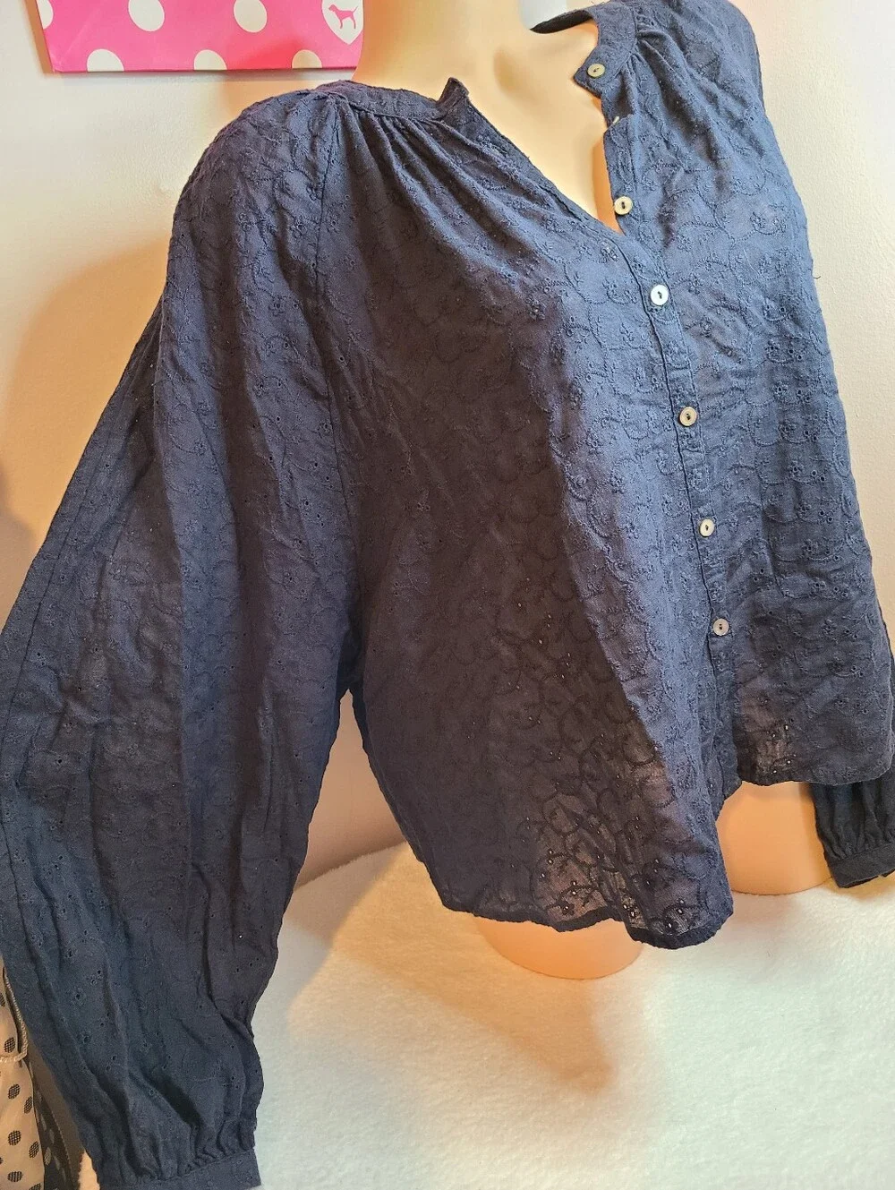Free People Down From The Clouds Oversized Eyelet Cotton Peasant Top